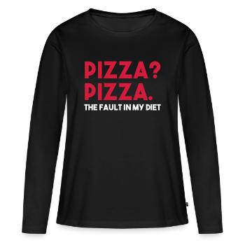PIZZA? PIZZA. La faille dans mon régime - T-shirt manches longues Premium bio Femme - noir - Devant - Julia (174cm)