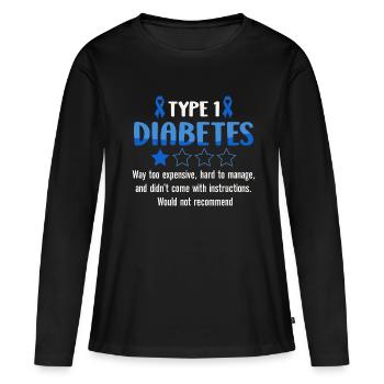 Diabetes Awareness Blue Diabetes Band Diabetes - Women's Premium Organic Long Sleeve Shirt - black - Front - Julia (174cm)
