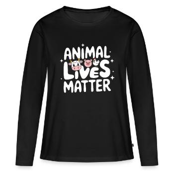 Végétarien Végétalien Végétarien Végétarien - T-shirt manches longues Premium bio Femme - noir - Devant - Julia (174cm)