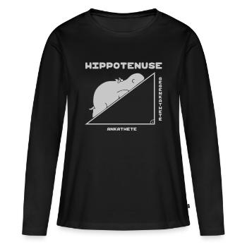 Hippotenuse (Édition Hippone et Pythagore) - T-shirt manches longues Premium bio Femme - noir - Devant - Julia (174cm)
