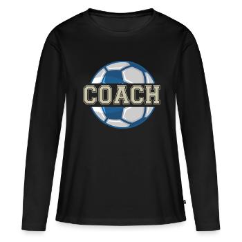 Trainer Trainer Trainer Fußball Sport - Frauen Premium Bio Langarmshirt - Schwarz - Vorne - Julia (174cm)