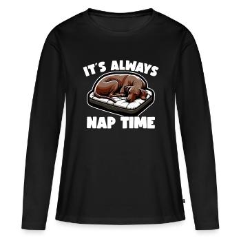 Chiens Rhodesian Ridgeback Rhodesian Ridgebacks - T-shirt manches longues Premium bio Femme - noir - Devant - Julia (174cm)