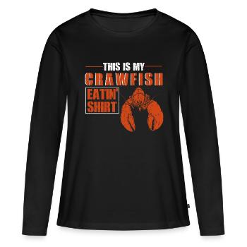 Drôle de crabes de la saison du cancer Cuisiner des crabes Manger des crabes - T-shirt manches longues Premium bio Femme - noir - Devant - Julia (174cm)