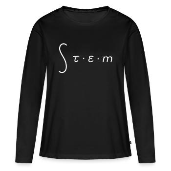 TIGE - T-shirt manches longues Premium bio Femme - noir - Devant - Julia (174cm)