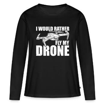 Drone Drones - T-shirt manches longues Premium bio Femme - noir - Devant - Julia (174cm)