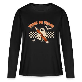 Trick Or Teach - Women's Premium Organic Long Sleeve Shirt - black - Front - Julia (174cm)