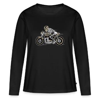 Café Racer Motorrad 05_dreifarbig - T-shirt manches longues Premium bio Femme - noir - Devant - Julia (174cm)