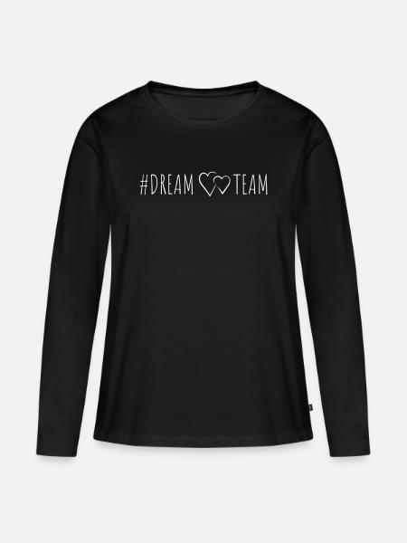 #DREAMTEAM - Frauen Premium Bio Langarmshirt - Schwarz