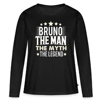 Bruno - T-shirt manches longues Premium bio Femme - noir - Devant - Julia (174cm)
