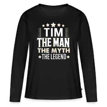 Tim - T-shirt manches longues Premium bio Femme - noir - Devant - Julia (174cm)
