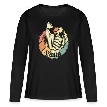 Pasta - Frauen Premium Bio Langarmshirt - Schwarz - Vorne - Julia (174cm)