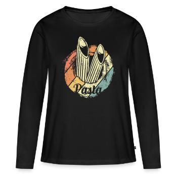 Pâtes pâtes - T-shirt manches longues Premium bio Femme - noir - Devant - Julia (174cm)