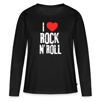 Rock And Roll - T-shirt manches longues Premium bio Femme - noir - Devant - Julia (174cm)