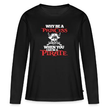 Pirate Pirate - T-shirt manches longues Premium bio Femme - noir - Devant - Julia (174cm)