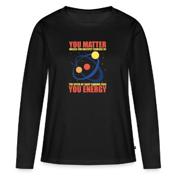 science - T-shirt manches longues Premium bio Femme - noir - Devant - Julia (174cm)