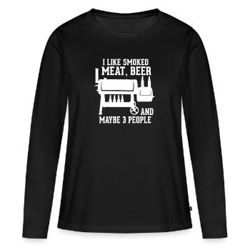 Grillen - Frauen Premium Bio Langarmshirt - Schwarz - Vorne - Julia (174cm)