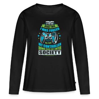 Gamer - Women's Premium Organic Long Sleeve Shirt - black - Front - Julia (174cm)