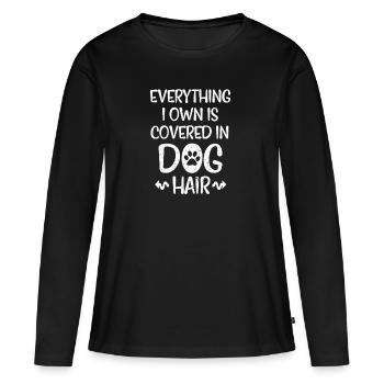 Chien chien chien chien chien - T-shirt manches longues Premium bio Femme - noir - Devant - Julia (174cm)