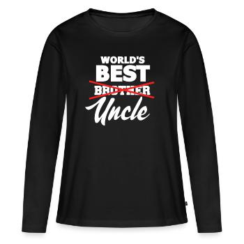 oncle - T-shirt manches longues Premium bio Femme - noir - Devant - Julia (174cm)