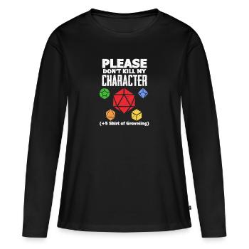 D20 Jeu de dés Fantasy Gaming DM Cadeau - T-shirt manches longues Premium bio Femme - noir - Devant - Julia (174cm)