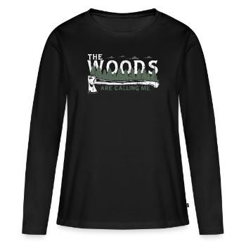 Chemise Lumberjack Woods - T-shirt manches longues Premium bio Femme - noir - Devant - Julia (174cm)