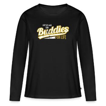 Père et fils copains vie - T-shirt manches longues Premium bio Femme - noir - Devant - Julia (174cm)