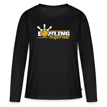 Quilles bowling - T-shirt manches longues Premium bio Femme - noir - Devant - Julia (174cm)