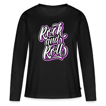 Rock n Roll - T-shirt manches longues Premium bio Femme - noir - Devant - Julia (174cm)