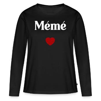 mémé - T-shirt manches longues Premium bio Femme - noir - Devant - Julia (174cm)