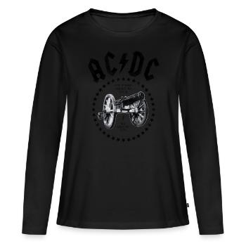 AC/DC For Those About To Rock Logo Avec Canon - T-shirt manches longues Premium bio Femme - noir - Devant - Julia (174cm)