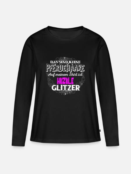 HUZULE - Glitzer - Frauen Premium Bio Langarmshirt - Schwarz
