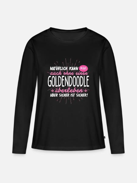 Niemals ohne GOLDENDOODLE - Frauen Premium Bio Langarmshirt - Schwarz