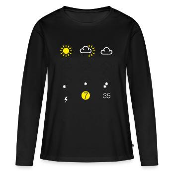 symboles de prévisions météo - T-shirt manches longues Premium bio Femme - noir - Devant - Julia (174cm)