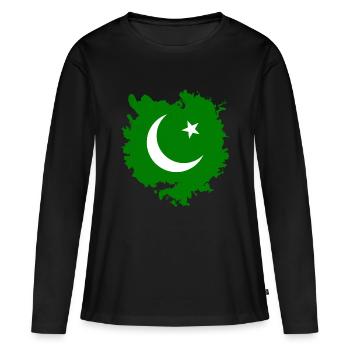 Pakistan - T-shirt manches longues Premium bio Femme - noir - Devant - Julia (174cm)