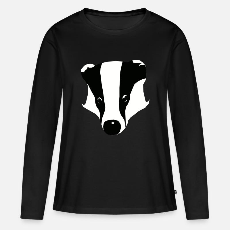 dachs - Frauen Premium Bio Langarmshirt - Schwarz