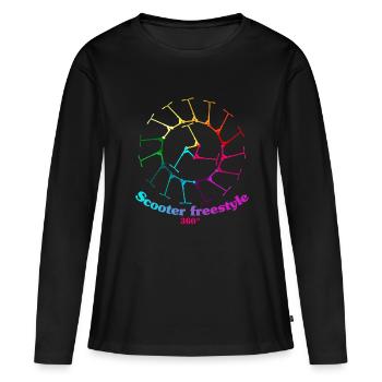 Circle of Scooter Freestyle 360 - Frauen Premium Bio Langarmshirt - Schwarz - Vorne - Julia (174cm)