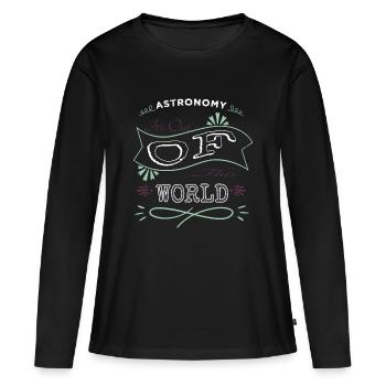 believe weightless night sky spaceship birthday - Frauen Premium Bio Langarmshirt - Schwarz - Vorne - Julia (174cm)