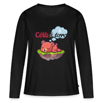 Célibataire à bout - T-shirt manches longues Premium bio Femme - noir - Devant - Julia (174cm)