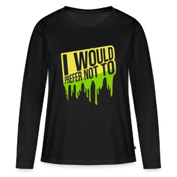 Je préfère ne pas - T-shirt manches longues Premium bio Femme - noir - Devant - Julia (174cm)