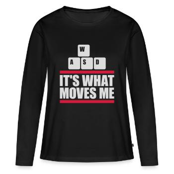 c’est ce qui m’émeut - T-shirt manches longues Premium bio Femme - noir - Devant - Julia (174cm)
