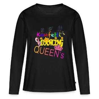 Reines dansantes de confettis - T-shirt manches longues Premium bio Femme - noir - Devant - Julia (174cm)