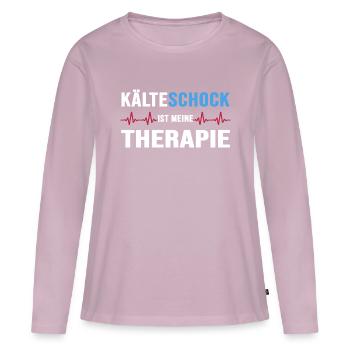 Eisbader "Kälteschock" Winterbaden-Therapie - Frauen Premium Bio Langarmshirt - Altrosa - Vorne - Julia (174cm)
