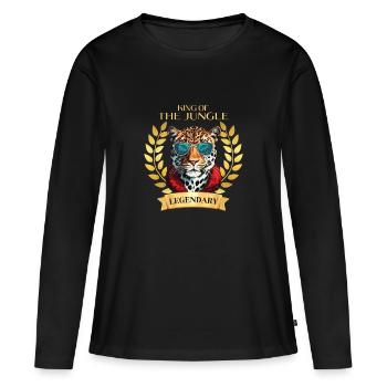Roi légendaire de la jungle - T-shirt manches longues Premium bio Femme - noir - Devant - Julia (174cm)