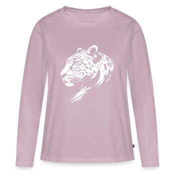 Leopard - Women's Premium Organic Long Sleeve Shirt - dusky pink - Front - Julia (174cm)