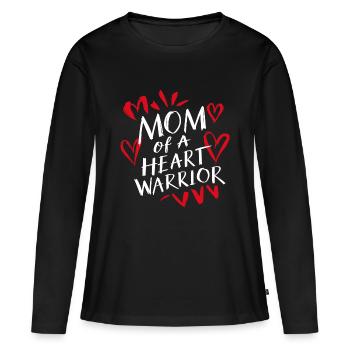 Herzkrieger Mama. Stolze Mama eines Herz-Kämpfers - Frauen Premium Bio Langarmshirt - Schwarz - Vorne - Julia (174cm)