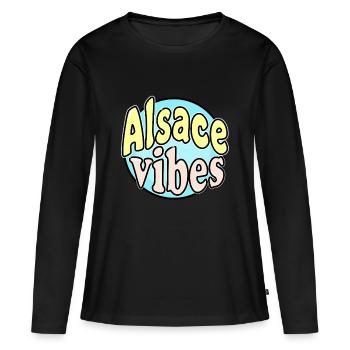 Alsace Vibes - T-shirt manches longues Premium bio Femme - noir - Devant - Julia (174cm)