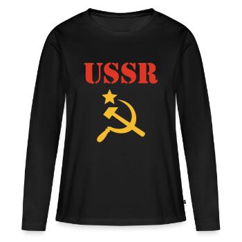 USSR - Frauen Premium Bio Langarmshirt - Schwarz - Vorne - Julia (174cm)