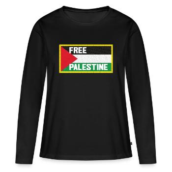 Free Palestine Gaza Liberté - T-shirt manches longues Premium bio Femme - noir - Devant - Julia (174cm)