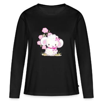Animaux style doux - T-shirt manches longues Premium bio Femme - noir - Devant - Julia (174cm)