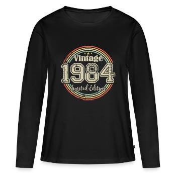 Vintage Retro Limited Edition 1984 Birth Year - Women's Premium Organic Long Sleeve Shirt - black - Front - Julia (174cm)